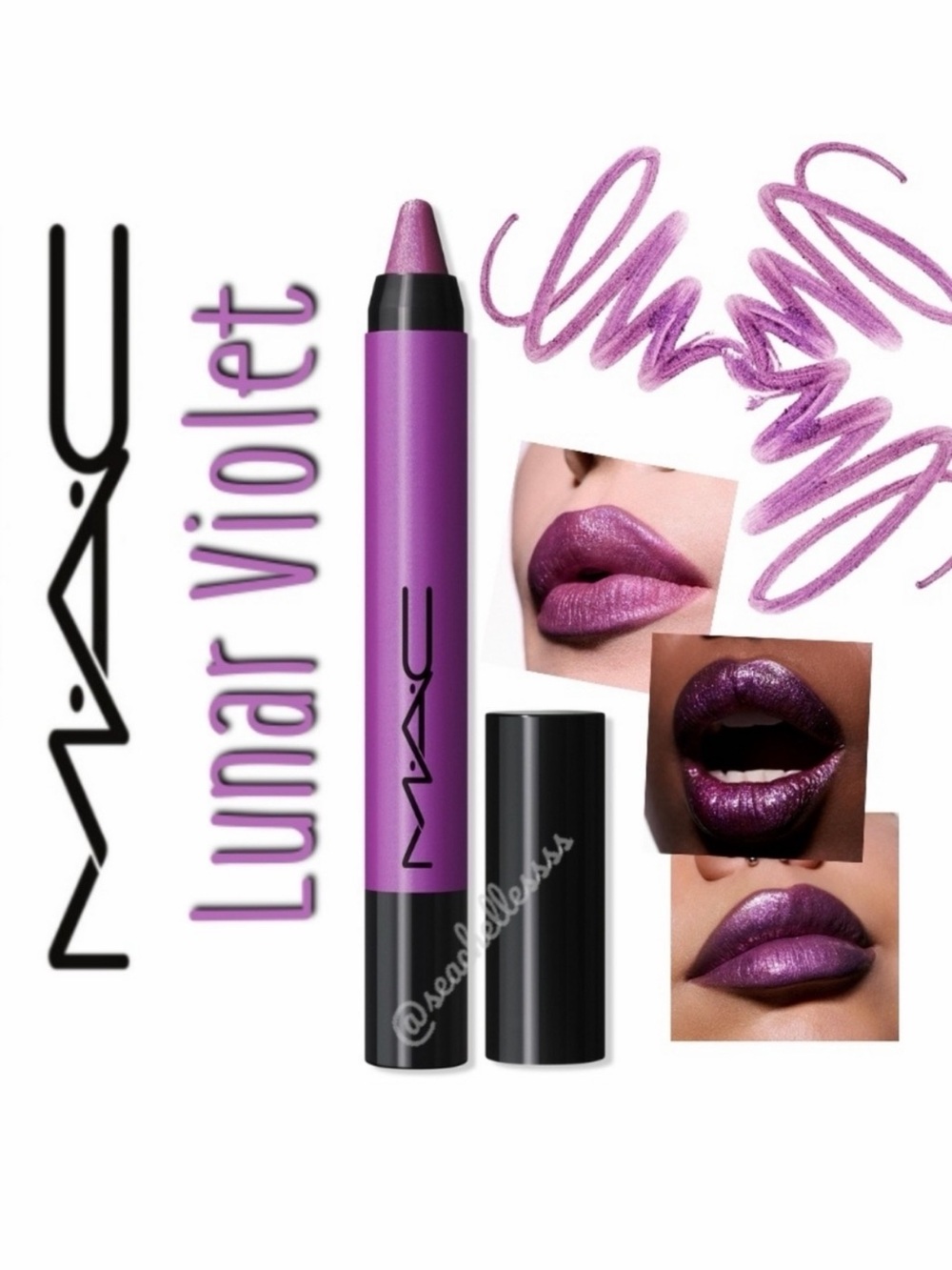 MAC Cosmetics Lunar Violet Dazzlelips Lipstick Lavender Pearl Brand New In Box